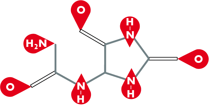 Allantoin; Glyoxylsäurediureid; 5-Ureidohydantoin; CAS 97-59-6