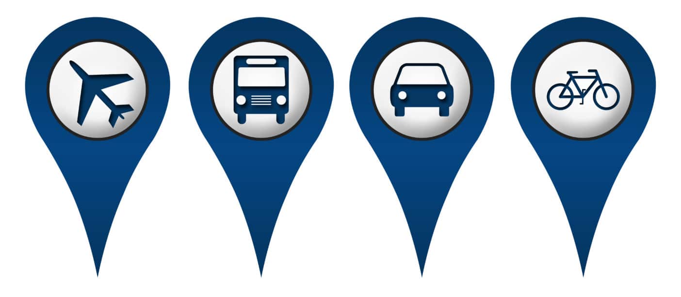 Address Drive, Bus, Plane, Car, Public Transport