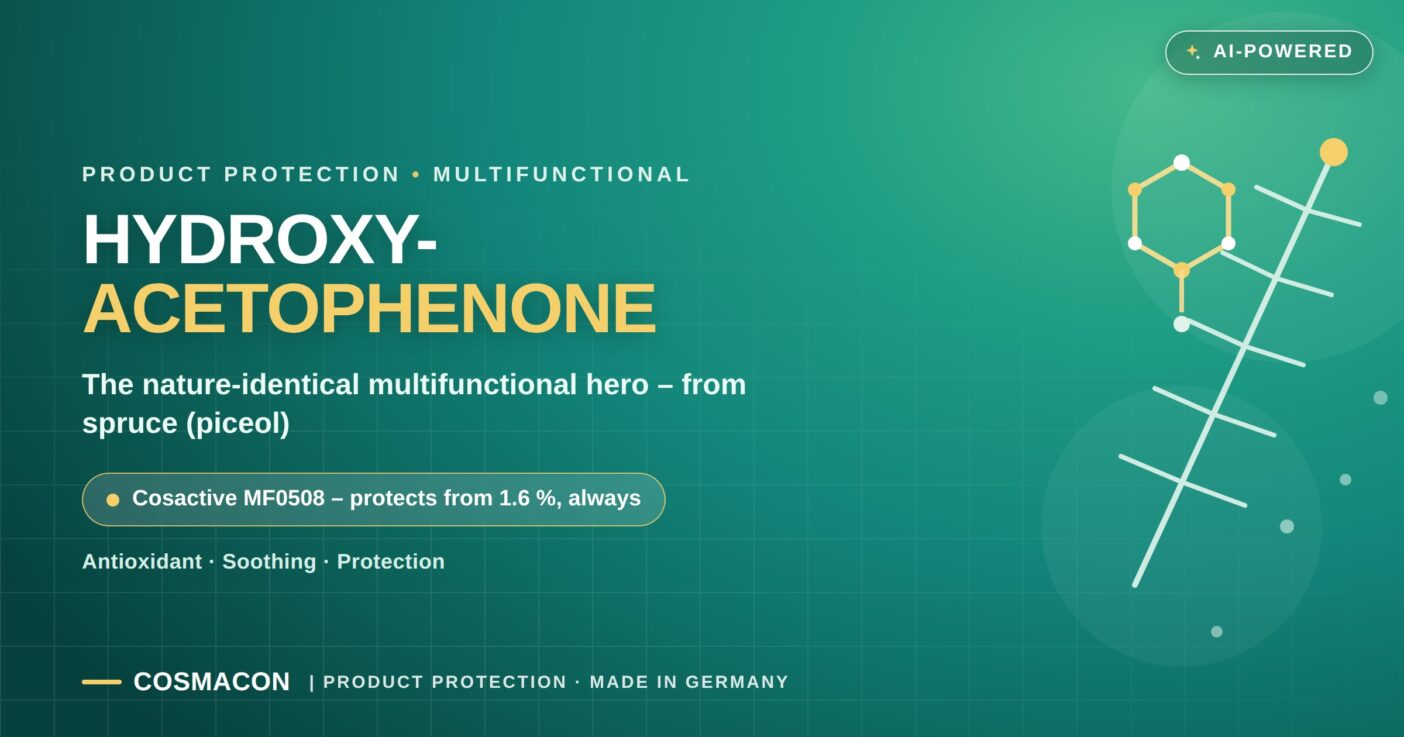 Hydroxyacetophenone, Cosactive MF0508, preservative booster