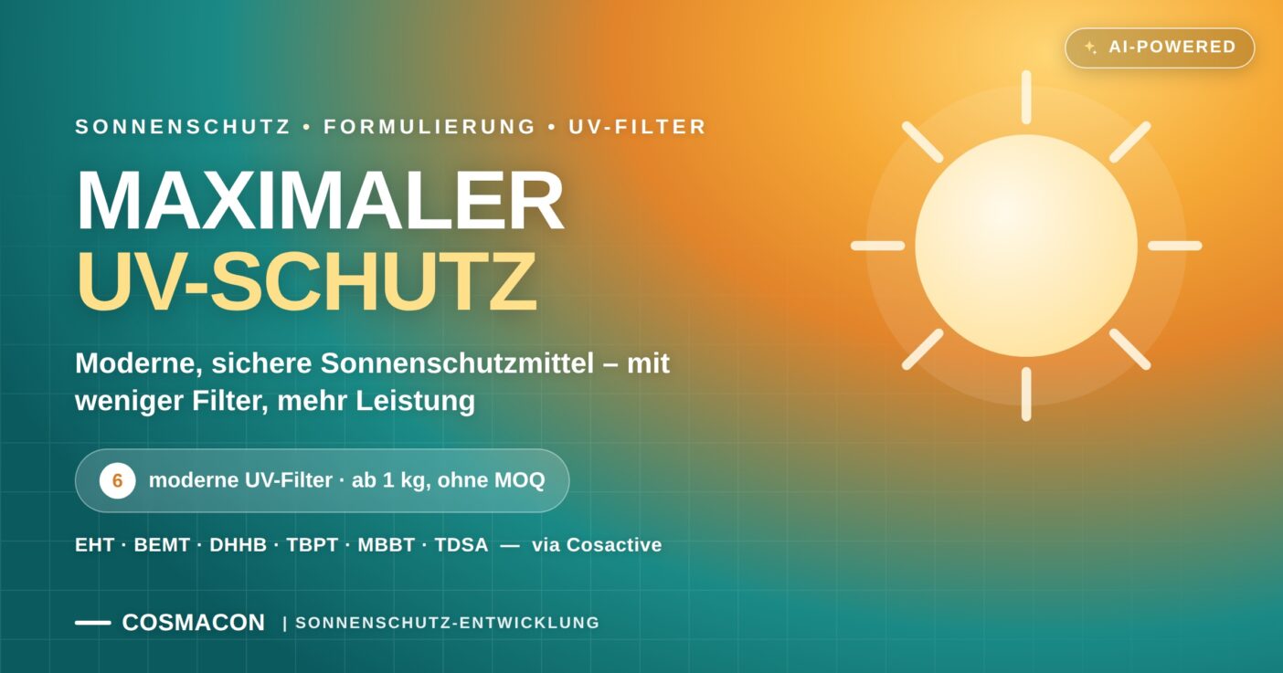 maximaler uv-schutz, UV-Filter ab 1 Kg, neue uv-technologie bei Cosmacon