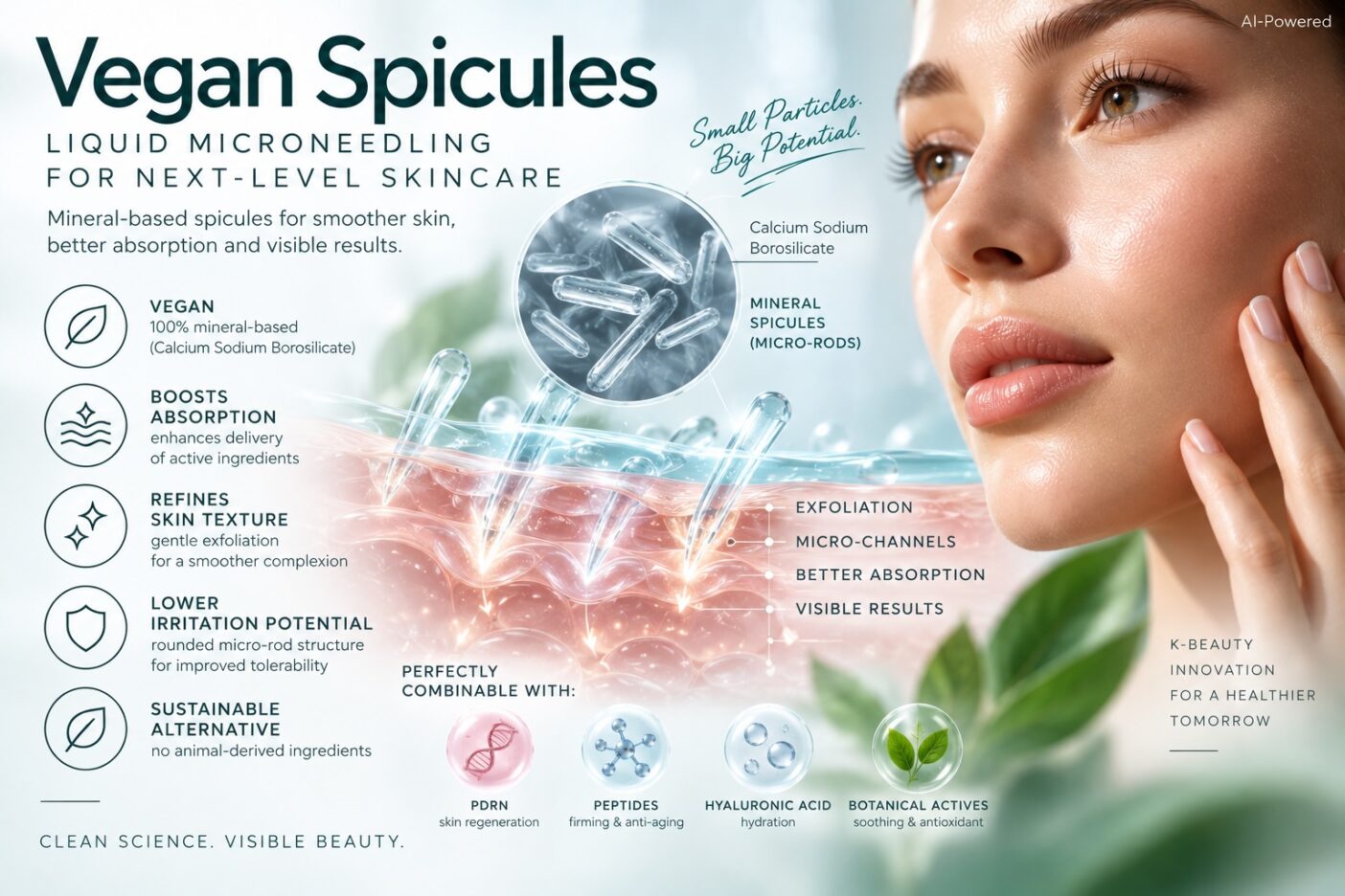 vegane spicules, Calcium Sodium Borosilicate